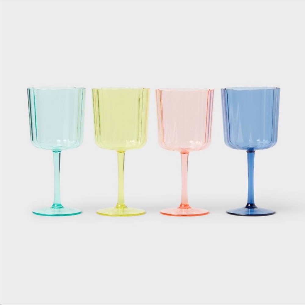 8 pack acrylic wine glasses